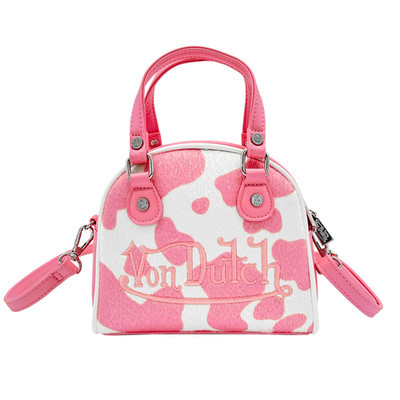 Von Dutch Pink & White Cow Print Vegan Pony Hair Bowling Bag | eBay | eBay US
