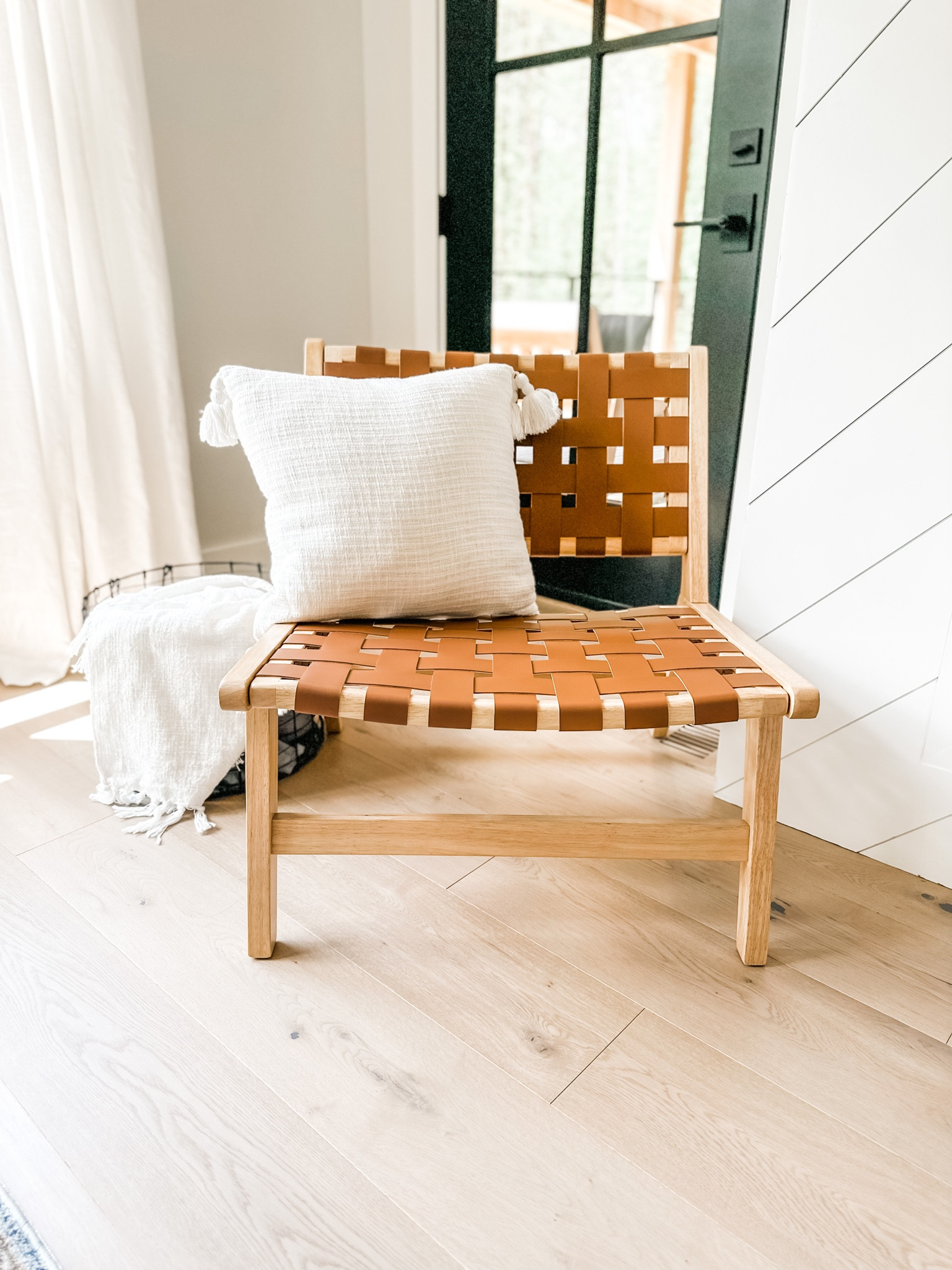 Comfy little woven leather accent chair! Steal of a deal and great quality 

#LTKhome