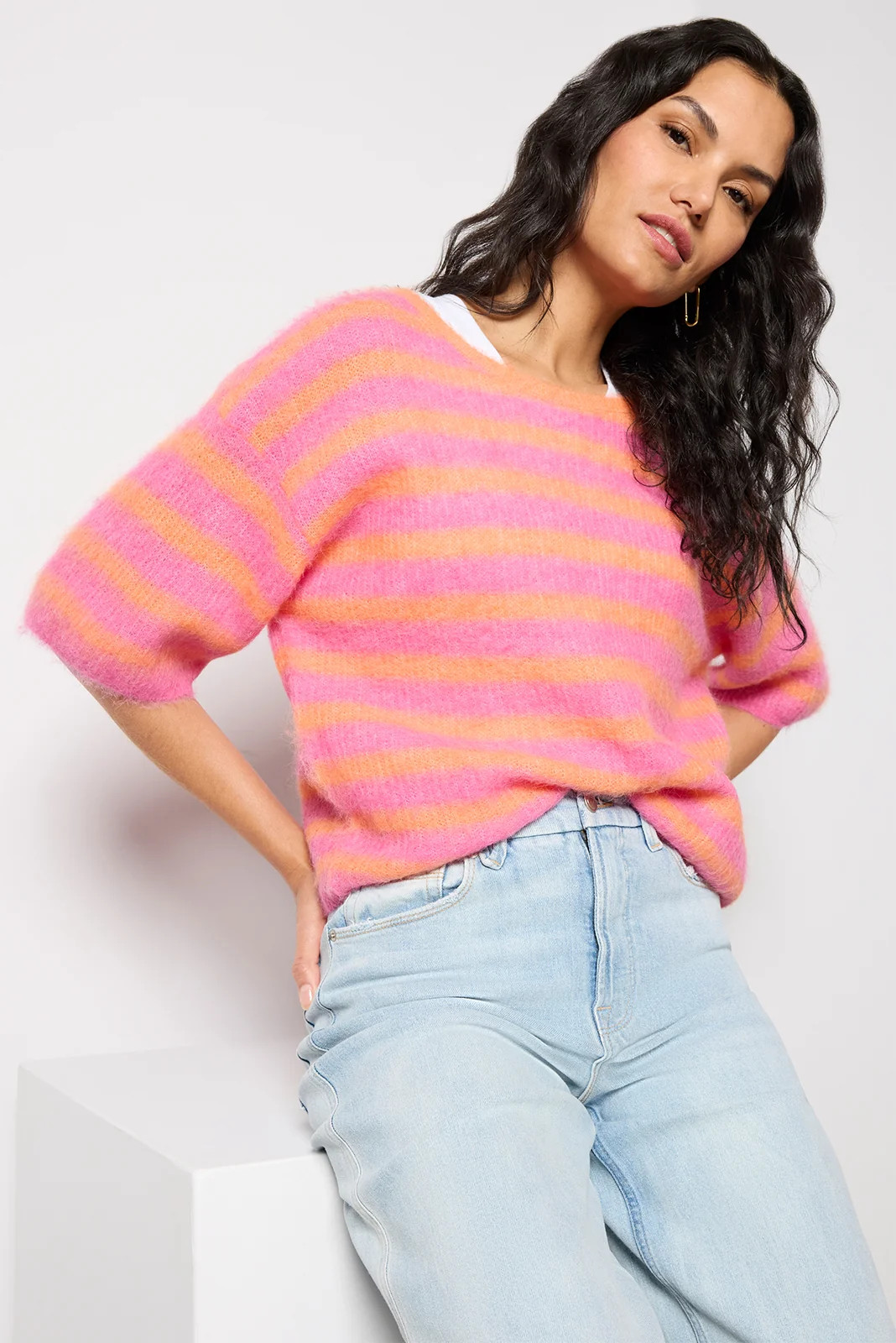 AMERICAN VINTAGE Women's Nenybay Short Sleeve Pullover, Size Medium/Large, Orange | Evereve