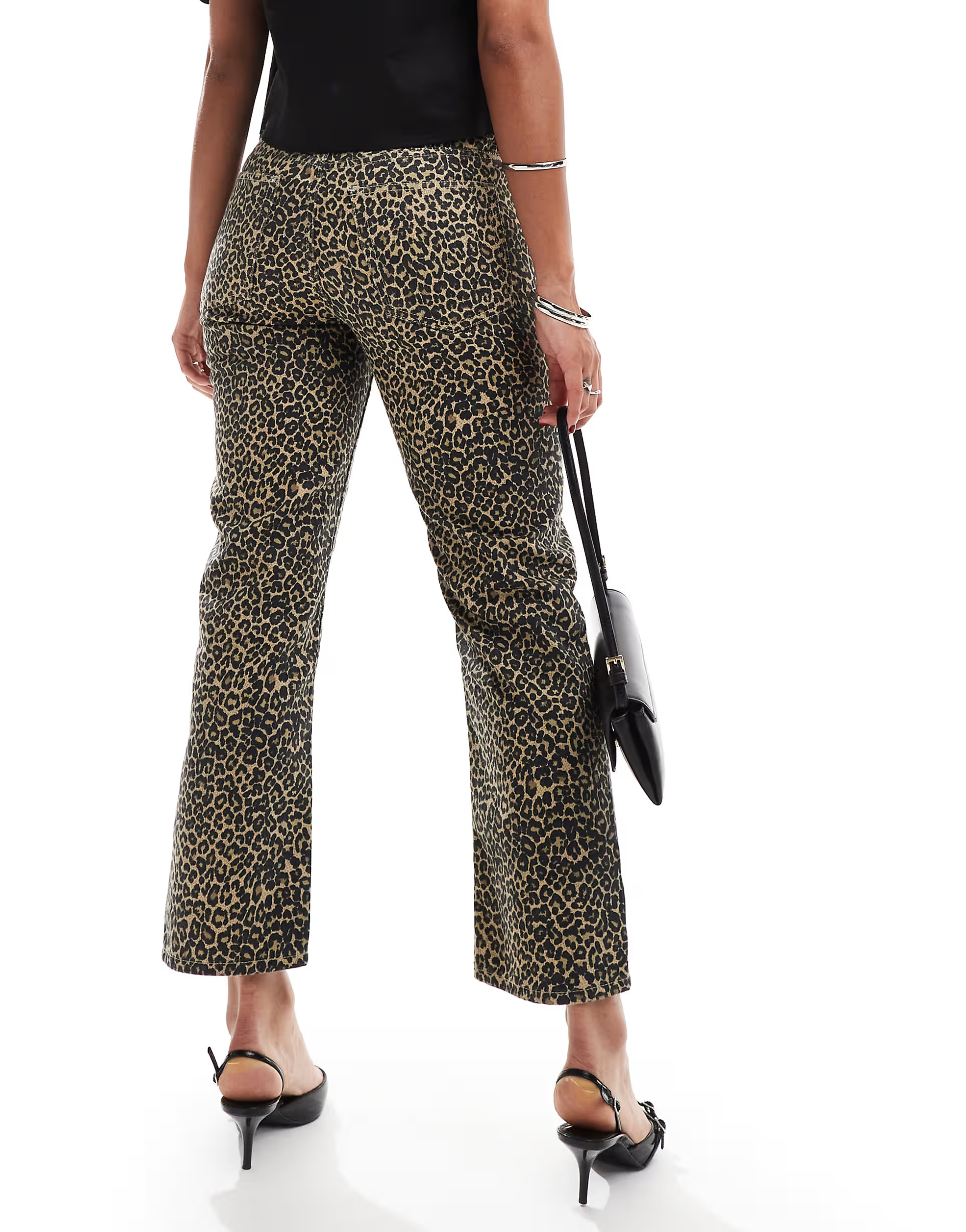 Mango leopard print straight leg jeans in brown | ASOS | ASOS (Global)