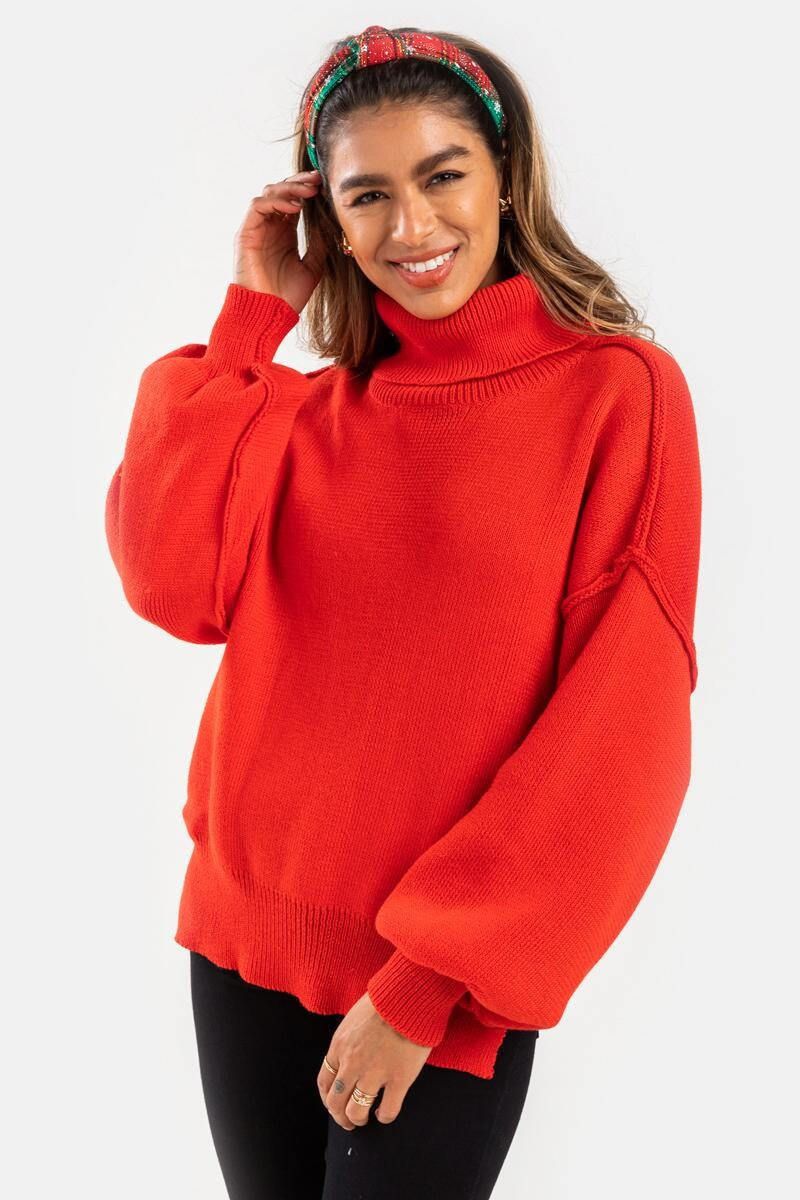 Tonya Balloon Sleeve Turtleneck Sweater | Francesca’s Collections