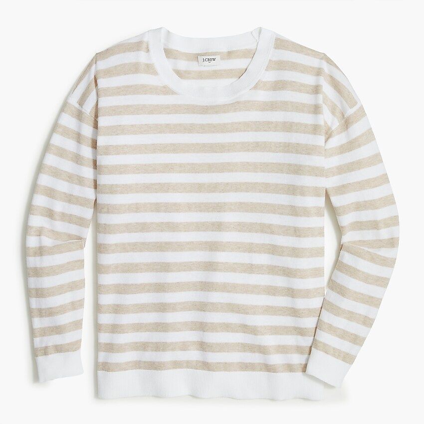 Striped crewneck sweater with drop shoulder | J.Crew Factory