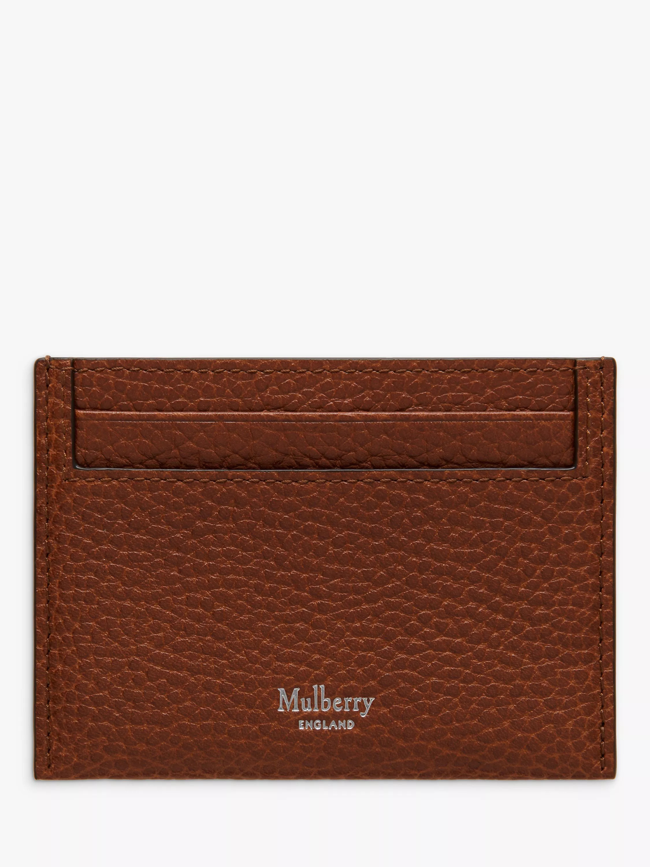 Continental Small Classic Grain Leather Credit Card Slip, Oak | John Lewis (UK)