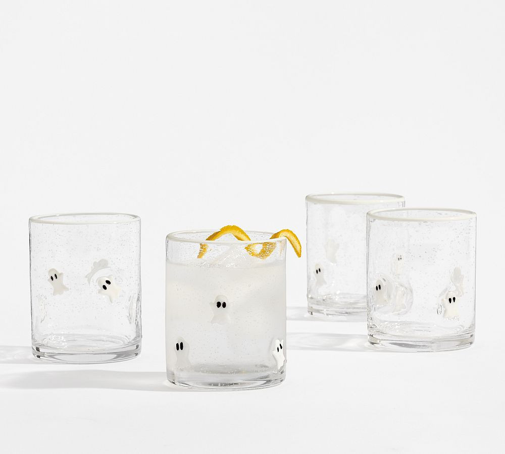Gus the Ghost Icon Drinking Glasses, Set of 4 - Clear | Pottery Barn (US)