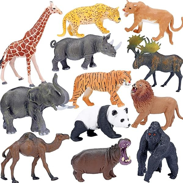 14 Pieces, 4-6 inch Animals Figurines for Kids for Imaginative Play | Wildlife African Safari Animal | Amazon (US)