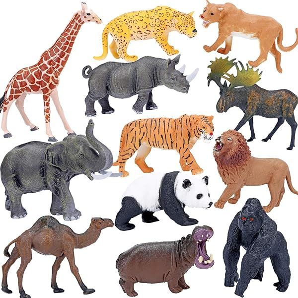14 Pieces, 4-6 inch Animals Figurines for Kids for Imaginative Play | Wildlife African Safari Animal | Amazon (US)