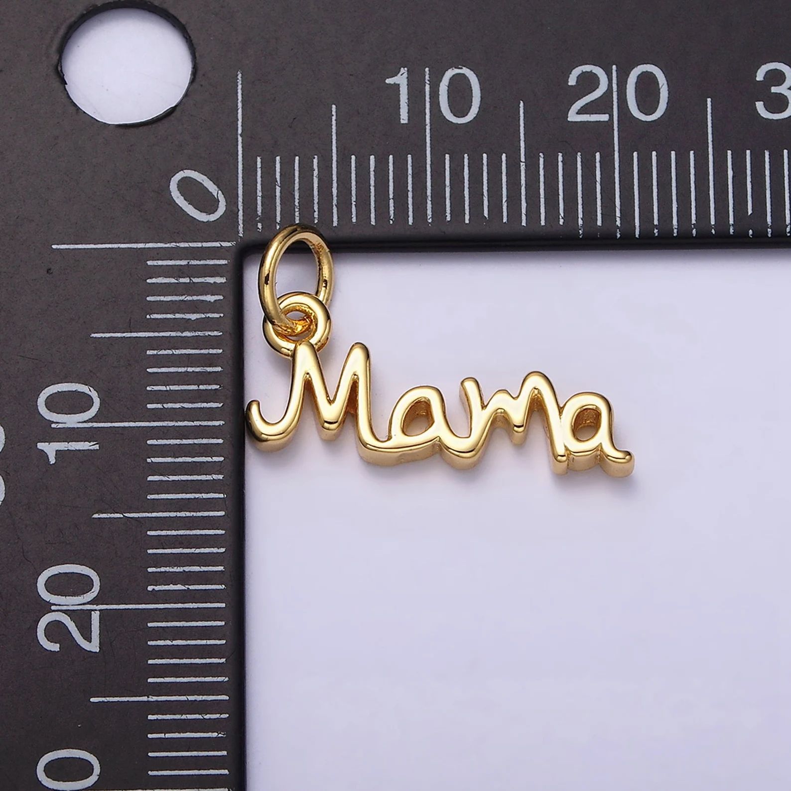 24K Gold Filled Mama Handwritten Script Sideway Charm for Bracelet Necklace Component Add on Char... | Etsy (US)