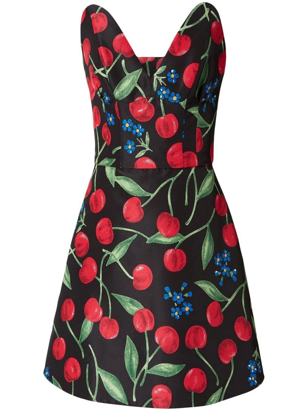 Carolina Herrera cherry-print Strapless Mini Dress - Farfetch | Farfetch Global
