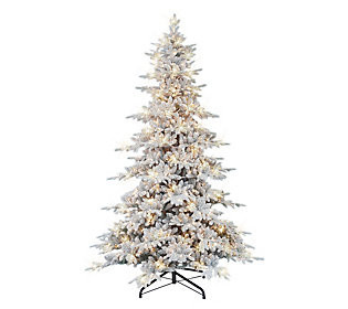 Puleo International 9 ft Pre-lit Flocked Utah F ir Tree | QVC