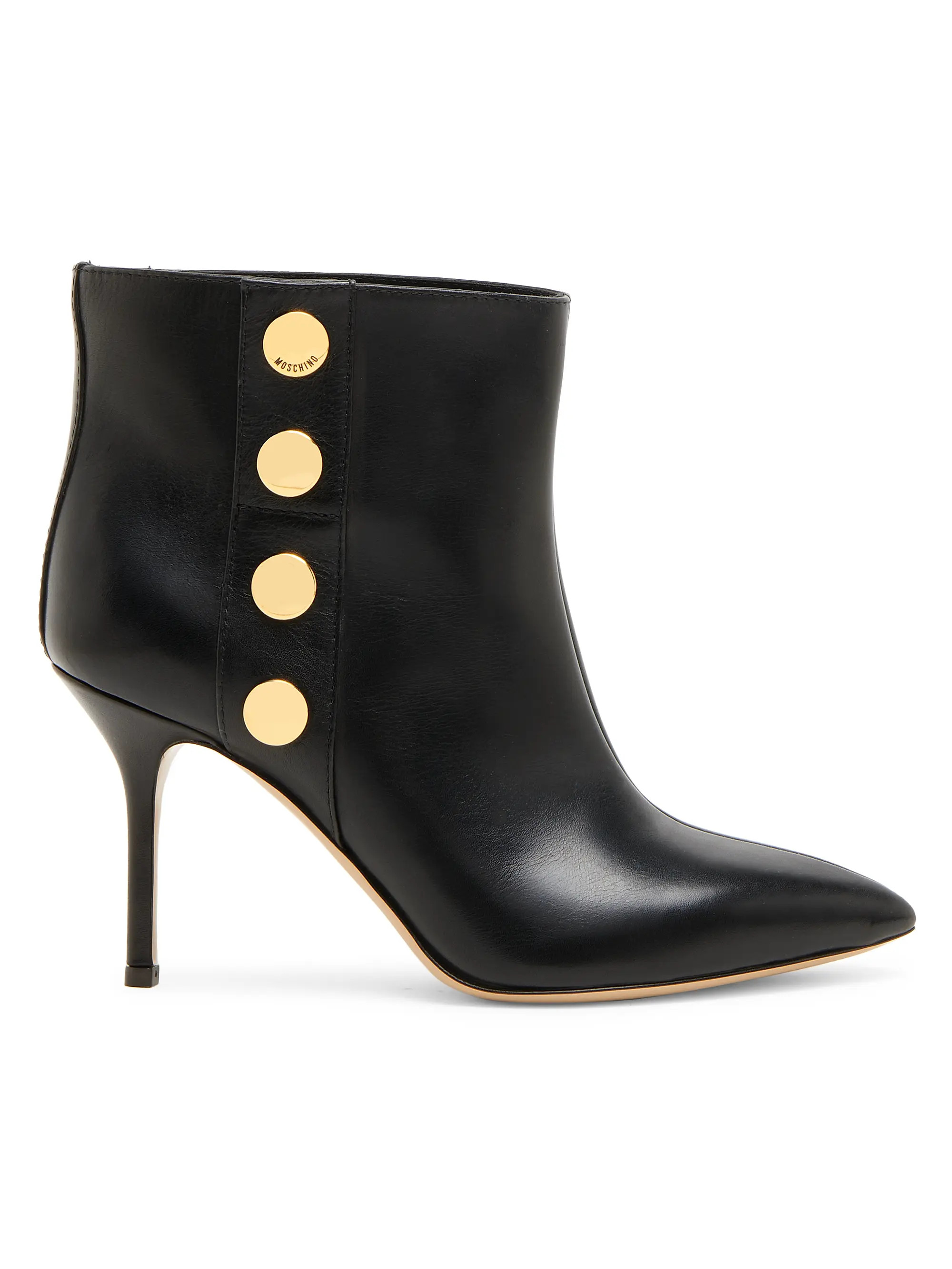 80MM Snap-Button Leather Ankle Boots | Saks Fifth Avenue