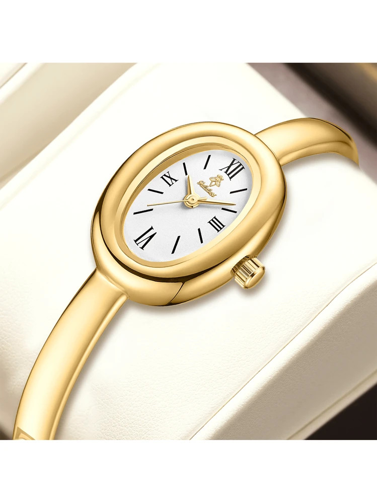 YaLaLuSi A Light Luxury High-Level Sense Of Small Bracelet Ladies Quartz Watch Exquisite Oval Dia... | SHEIN