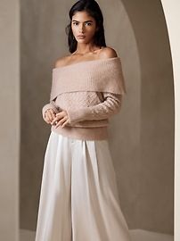 Lustro Lurex Off-Shoulder Sweater | Banana Republic (US)