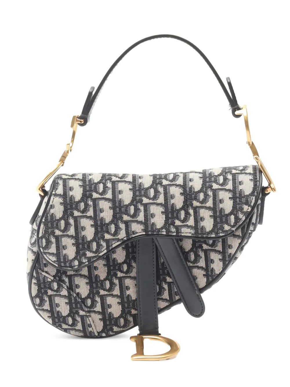 Christian Dior Pre-Owned 2010s mini Oblique jacquard Saddle shoulder bag - Neutrals | Farfetch Global