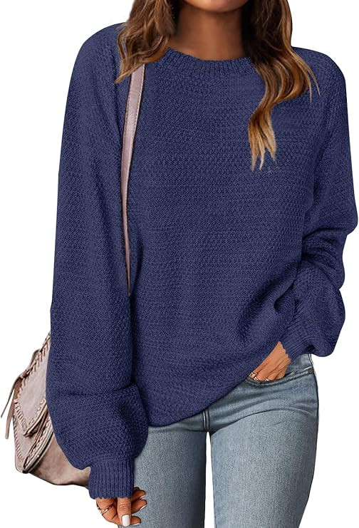 MEROKEETY Sweaters for Women Fall Winter 2026 Oversized Pullover Spring Crew Neck Long Sleeve Hea... | Amazon (US)