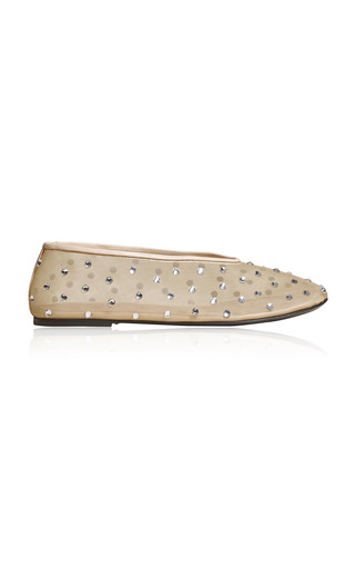 Marcy Crystal-Embellished Mesh Flats | Moda Operandi (Global)