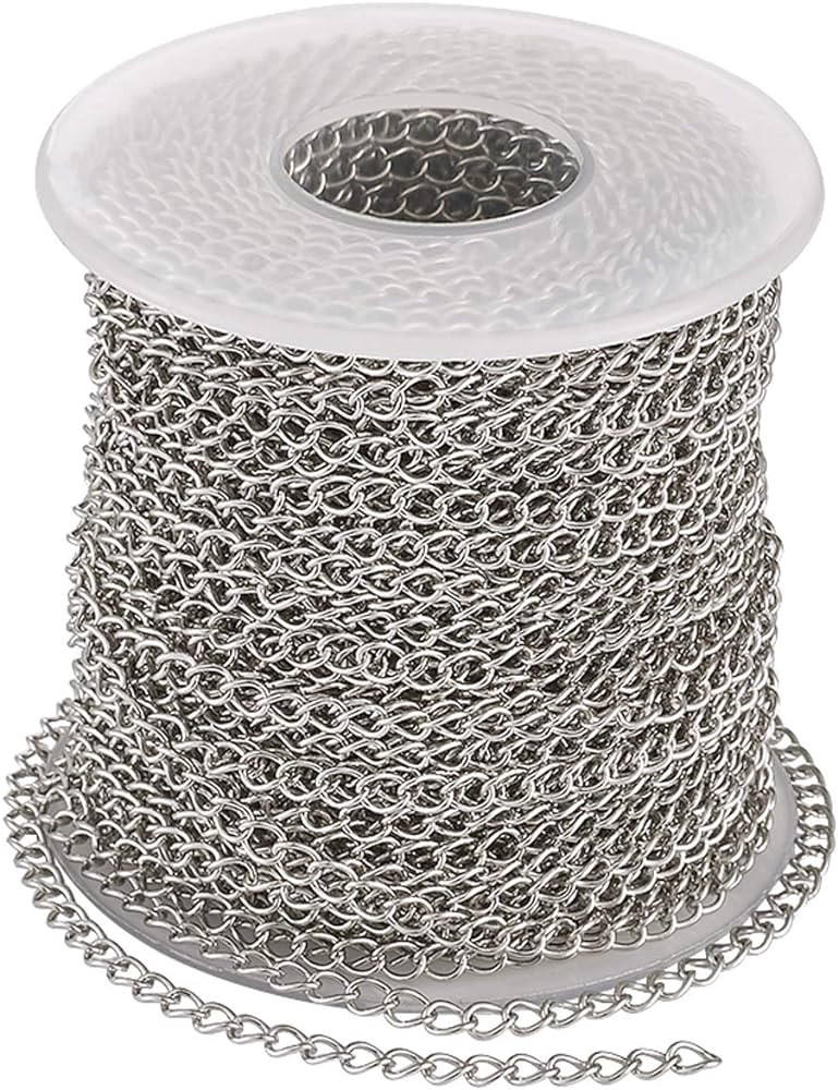 Pandahall 82 Feet/25 Meters Soldered 304 Stainless Steel Curb Chains 4x3x0.6mm Stainless Steel Co... | Amazon (CA)