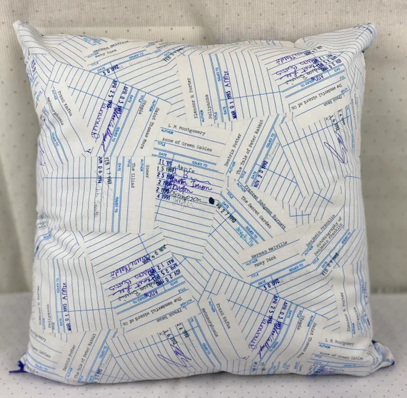 Book Throw Pillow Library Pillow Library Card Throw Pillow | Etsy | Etsy (US)