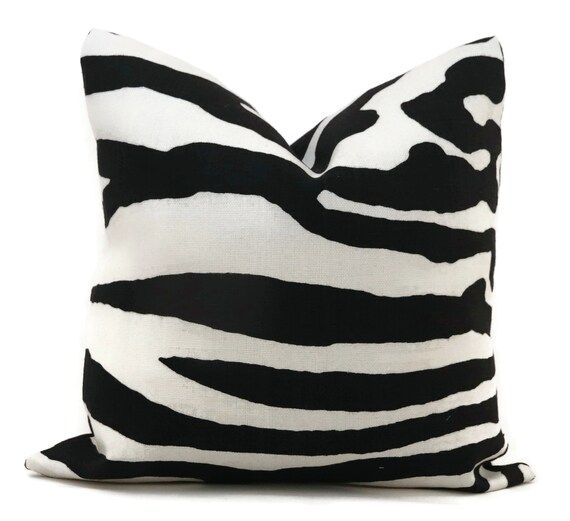 Black and White Scalamandre Zebra Decorative Pillow Cover | Etsy | Etsy (US)