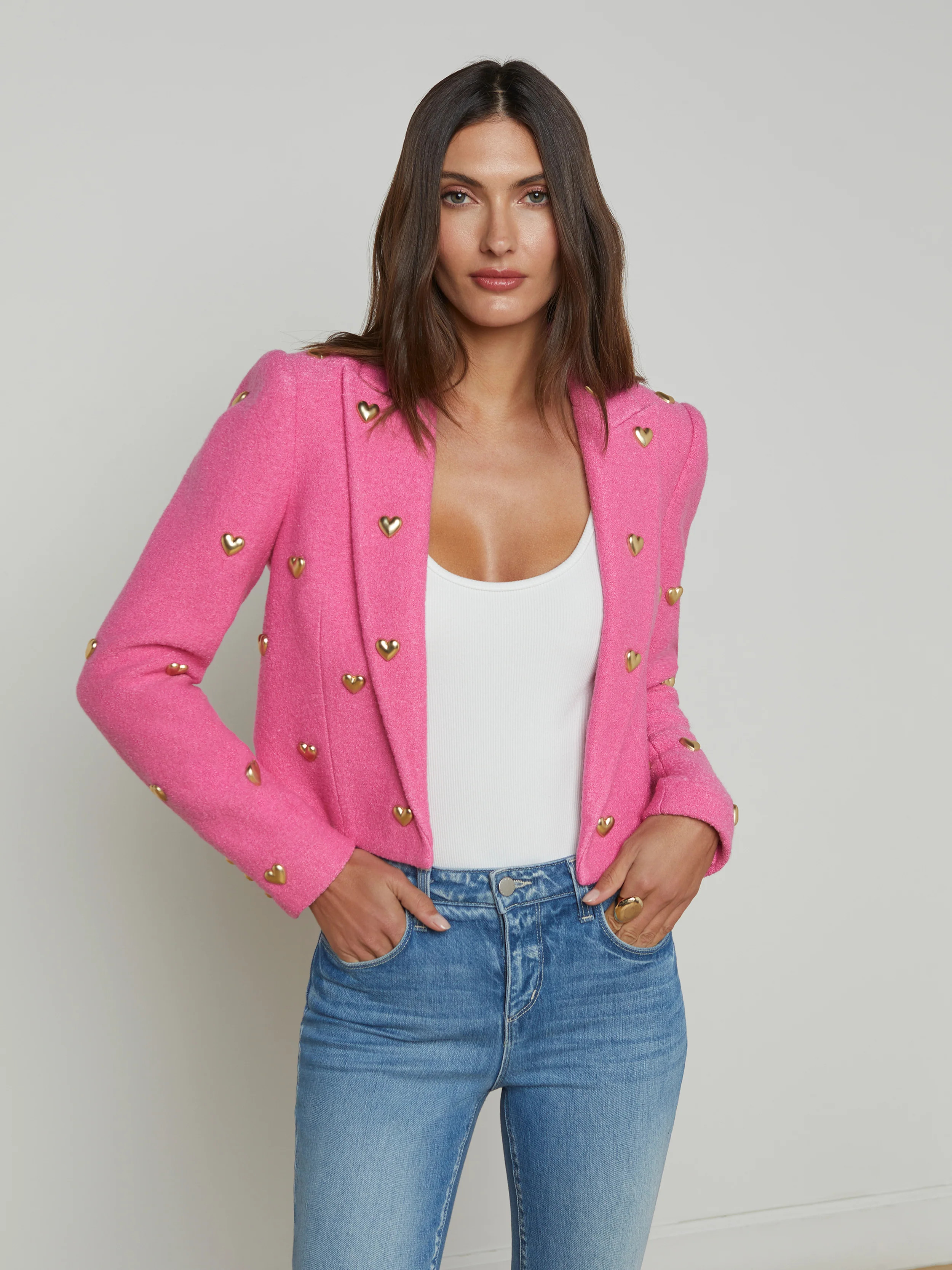 L'AGENCE - Jen Blazer in Pink/Gold | L'Agence