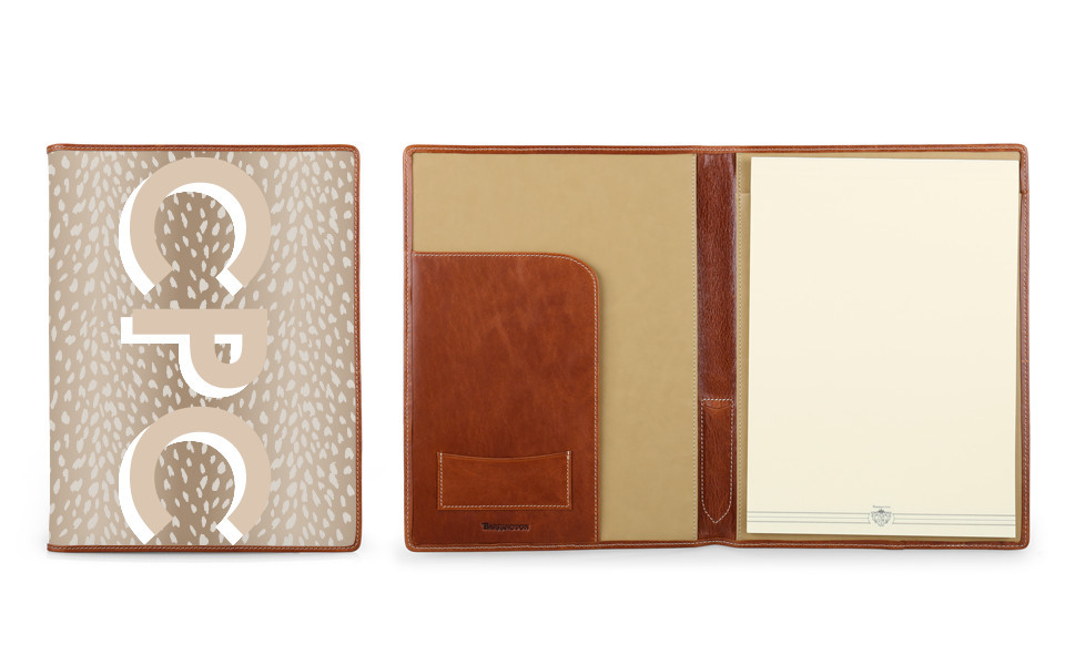 Legal Pad Portfolio - Monogram Stripe | Barrington Gifts