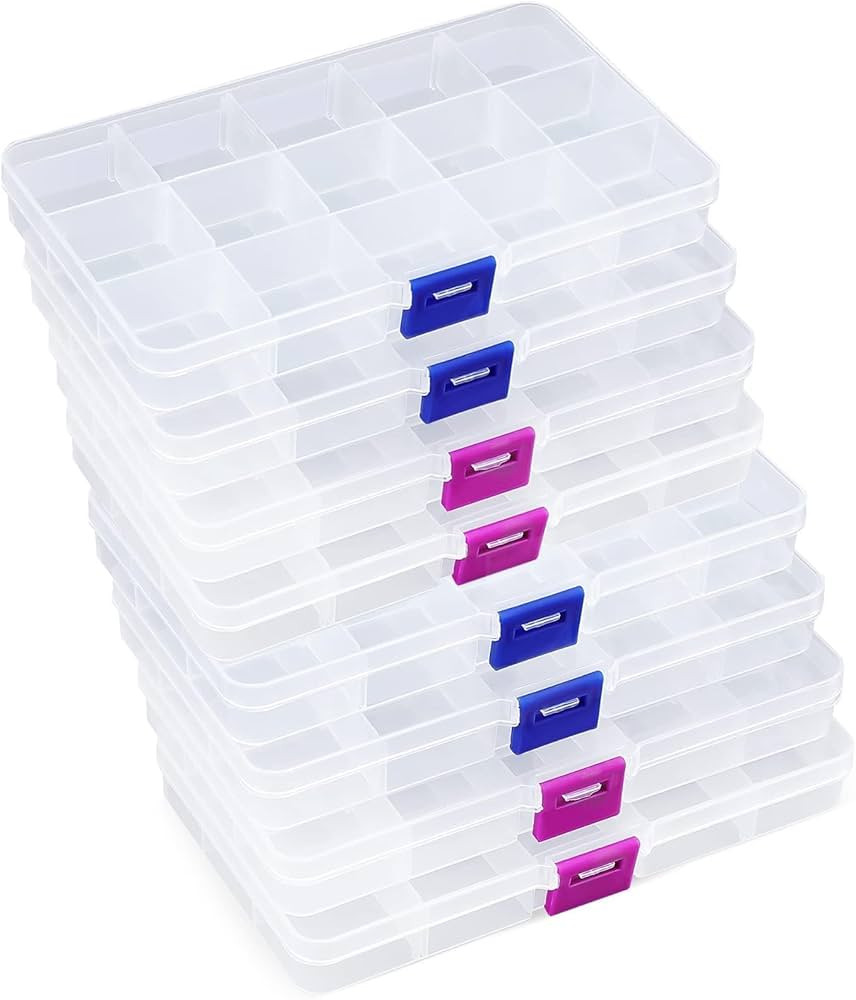 Opret 15 Girds Bead Organizer(8 Pack), Earring Organizer Box, SMALL Plastic Clear Organizing Cont... | Amazon (US)