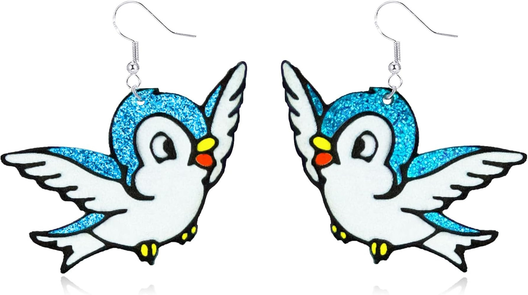 Snow White Inspired Blue Bird Earrings, Lightweight Acrylic Snow White Jewelry for Women, Snow Wh... | Amazon (US)