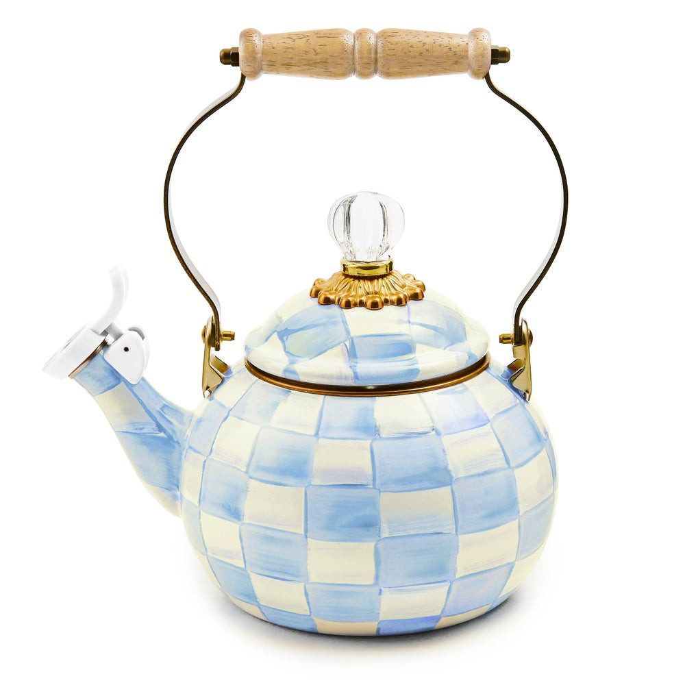 Sky Check Whistling Tea Kettle | MacKenzie-Childs