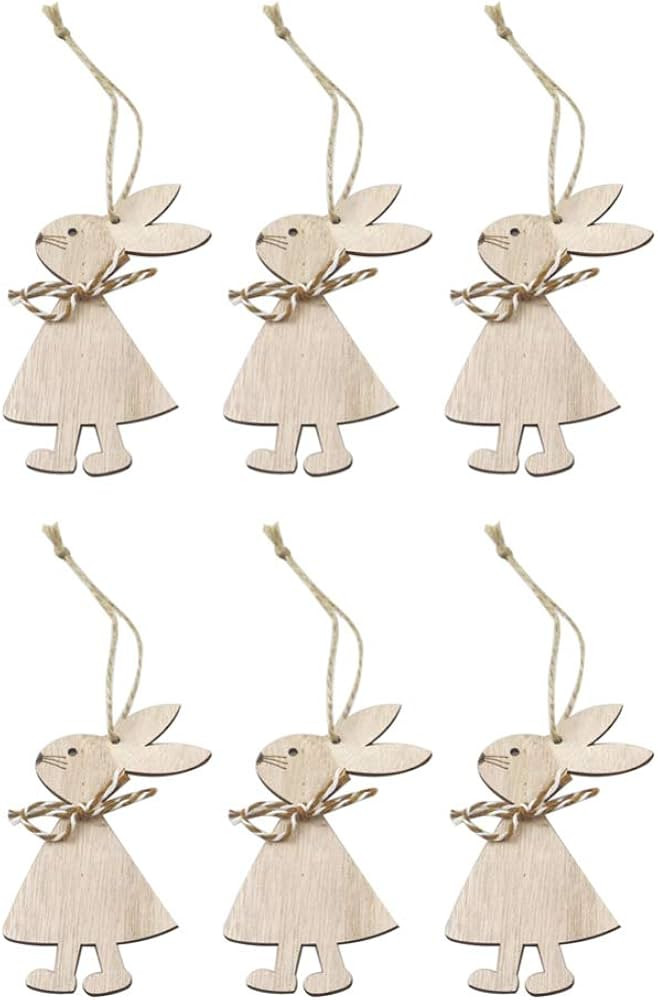 Amosfun 12PCS Cutouts Wooden Ornament-Decor Rabbit Paint Wood to Bunny-Wooden Easter Rabbit- Hang... | Amazon (CA)