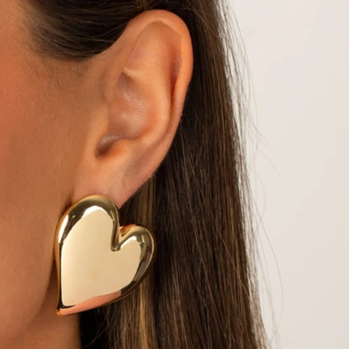 Puffy Chunky Heart Stud Earring | Adina Eden