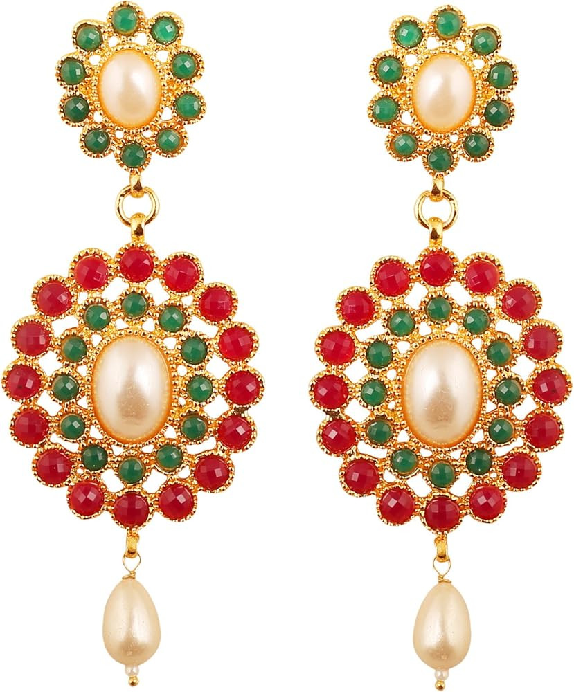 Touchstone "Hollywood Glamour Oscar Collection " Indian Crystals Dazzling Bridal Jewelry Chandeli... | Amazon (US)