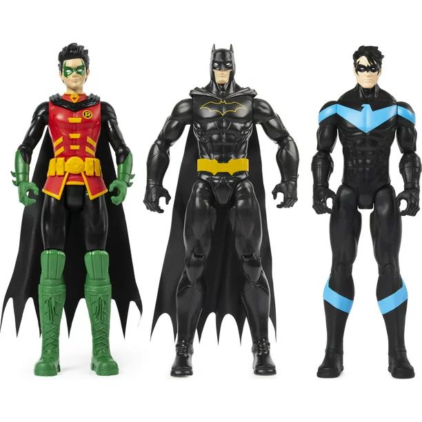 Batman 12-inch Action Figure 3-Pack with Robin, Batman, Nightwing, Kids Toys for Boys Aged 3 and ... | Walmart (US)