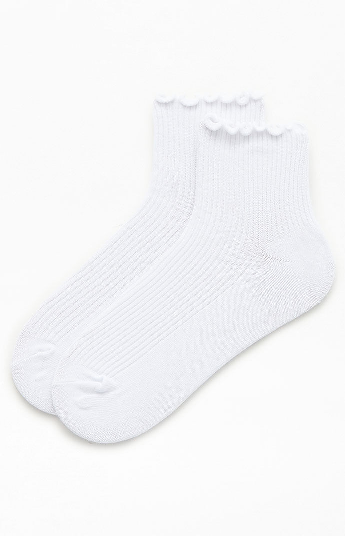 Ruffle Ankle Socks in White | PacSun