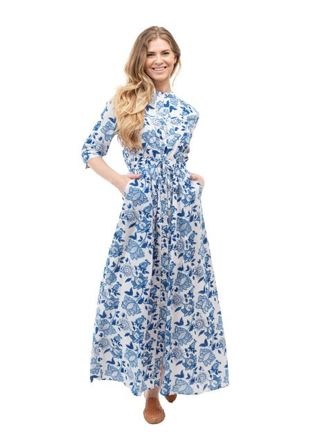The Smith Maxi | Blue & White Floral | Beau & Ro