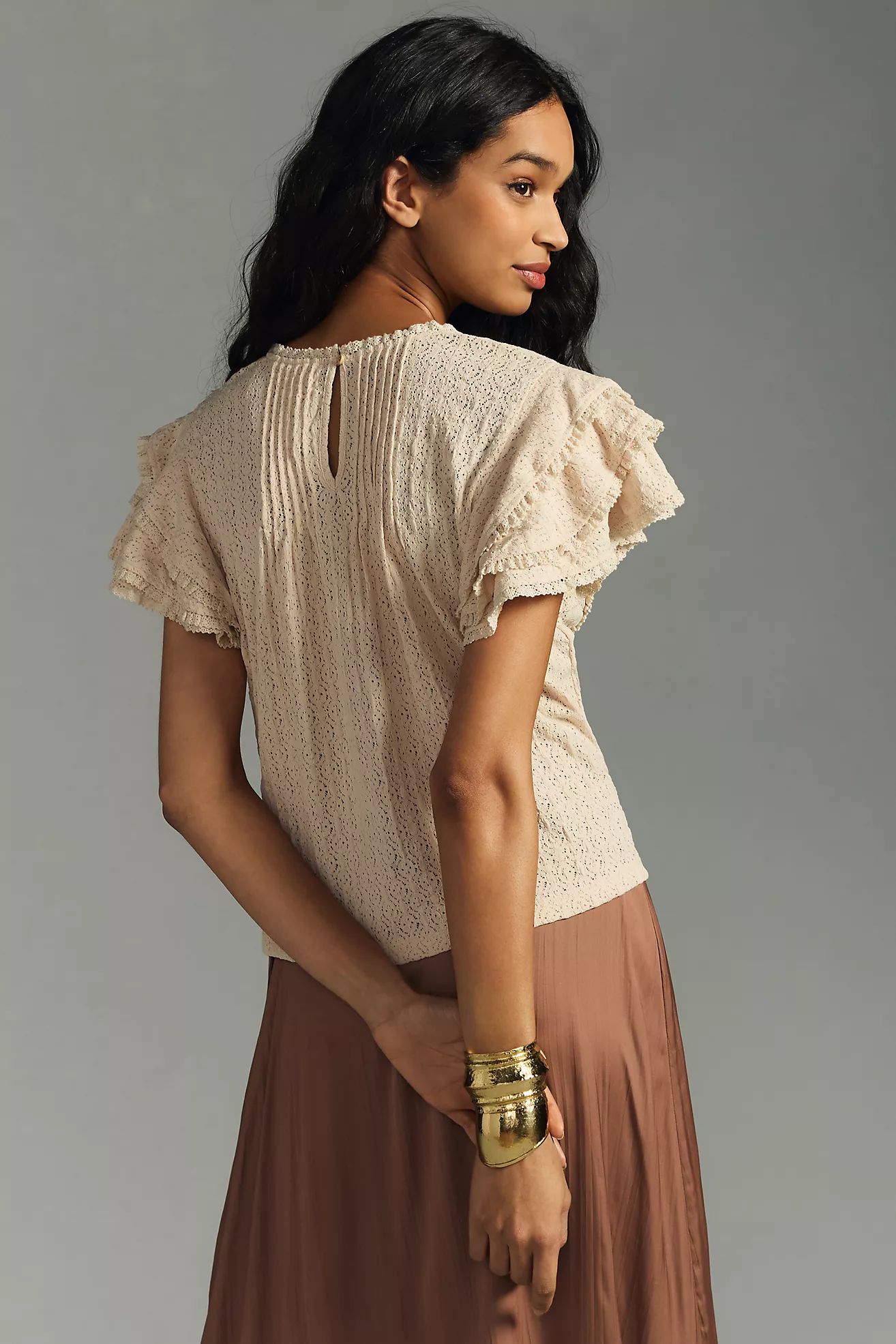 By Anthropologie Pintuck Lace Blouse | Anthropologie (US)