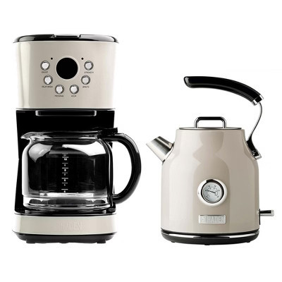 Haden Coffee Machine, 12 Cup Drip Coffee Maker Bundled with Dorset 1.7 Liter Stainless Steel Electric Hot Water Kettle, Putty & Chrome | Target