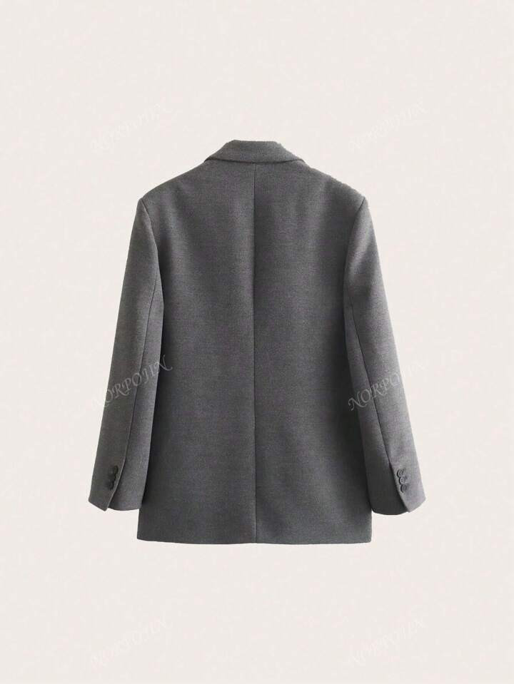 Gerade geschnittener Blazer mit Schulterpolstern | SHEIN