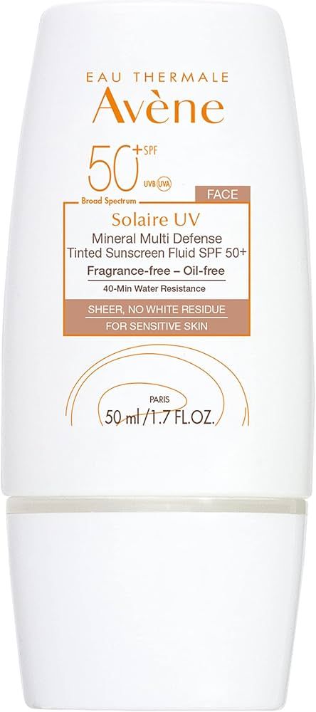 Eau Thermale Avene Solarie UV Mineral Multi-Defense Tinted Sunscreen Fluid, Clean Formula Sunscre... | Amazon (US)