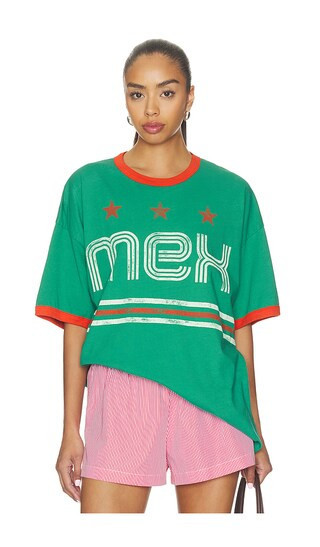 DAYDREAMER Mexico World Cup Oversized Ringer Tee in Green. | Revolve Clothing (Global)