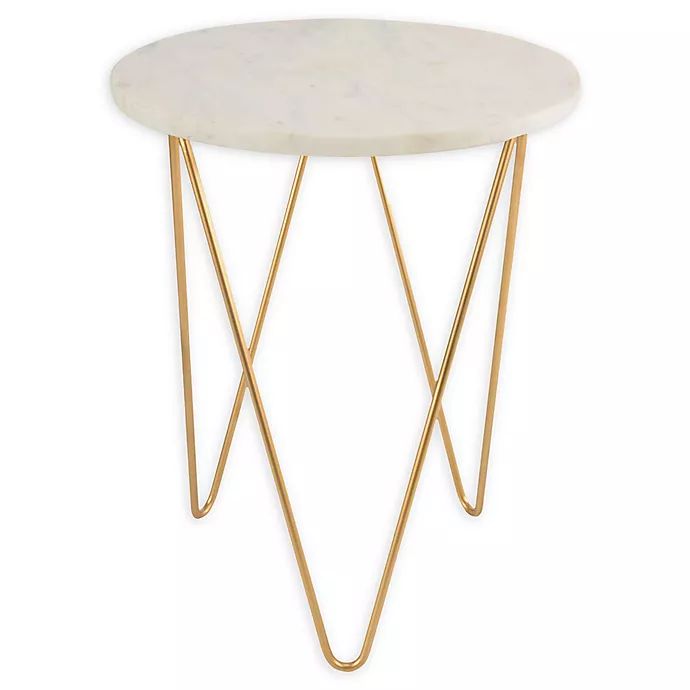 O&O by Olivia & Oliver™ Round Marble/Steel Side Table | Bed Bath & Beyond | Bed Bath & Beyond