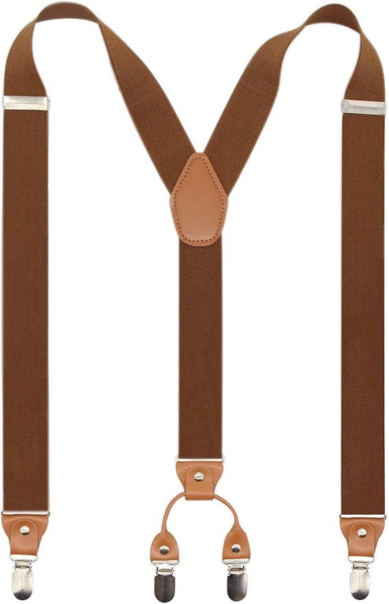 Timiot Men’s Y-Back 4 Metal Clip Elastic Wide Suspenders Perfect For Both Casual&Formal | Amazon (US)
