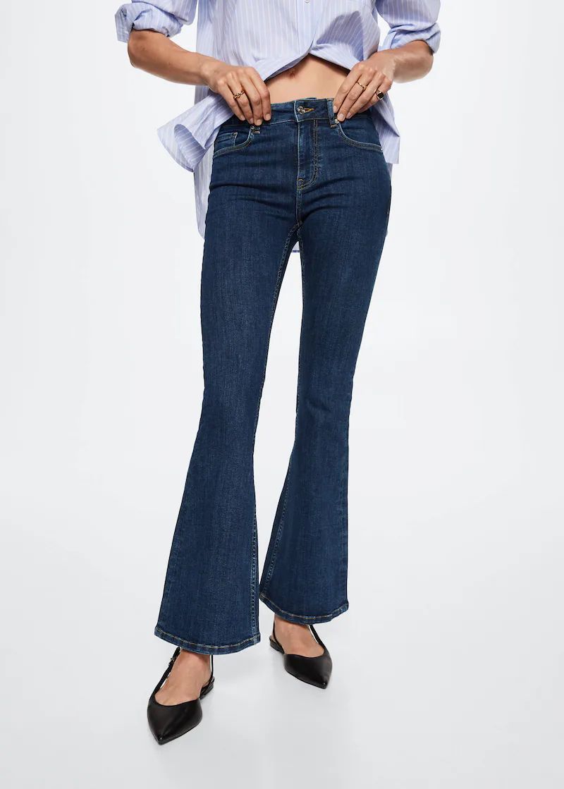 Mid-rise flared jeans -  Women | Mango USA | MANGO (US)
