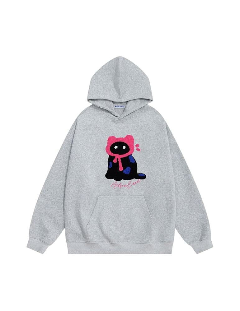 Aelfric Eden Embroidery Cat Pullover Hoodie Oversized Graphic Hooded Sweatshirt Cute Cartoon Y2K ... | Amazon (US)