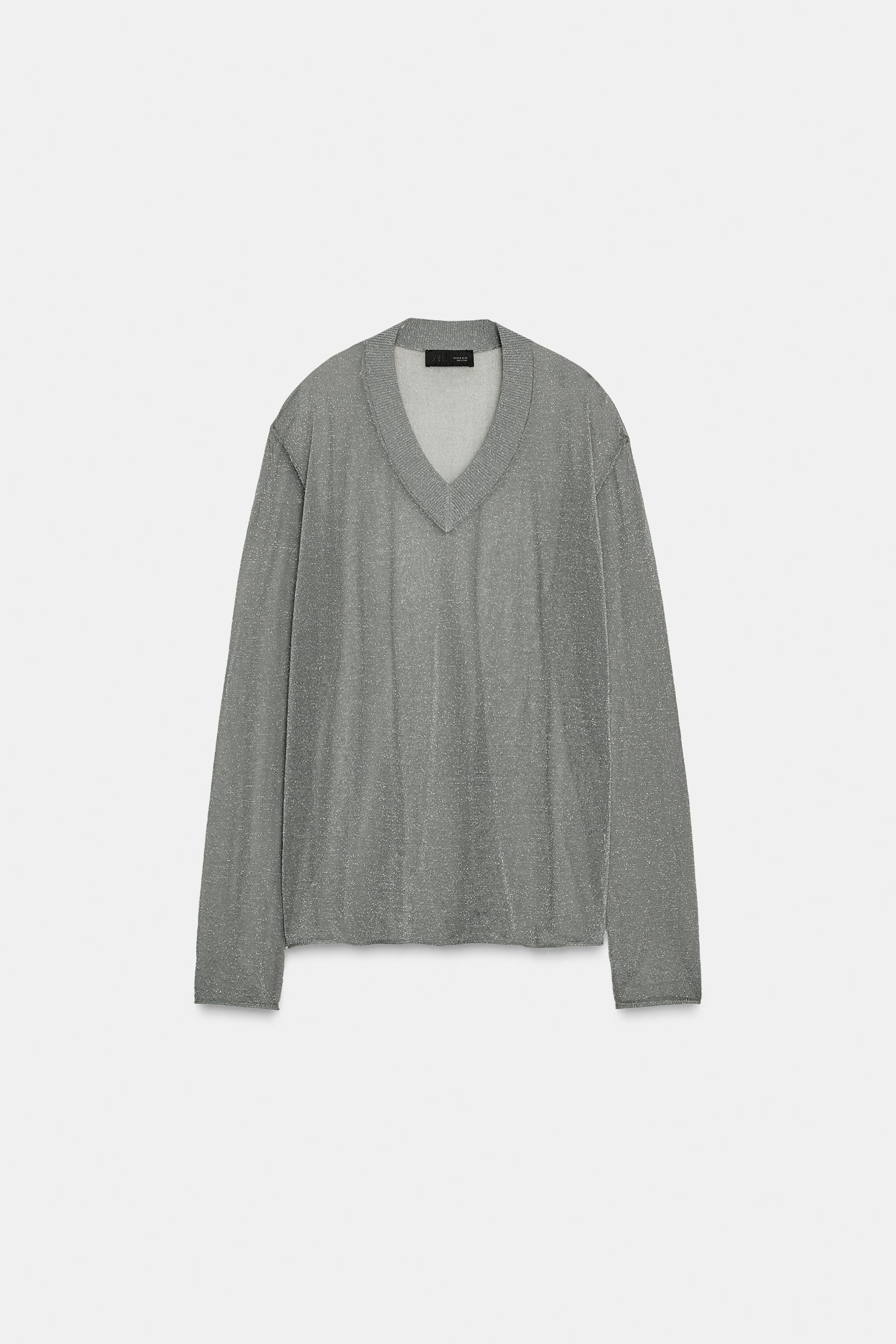 OVERSIZED METALLIC THREAD KNIT JUMPER | Zara US