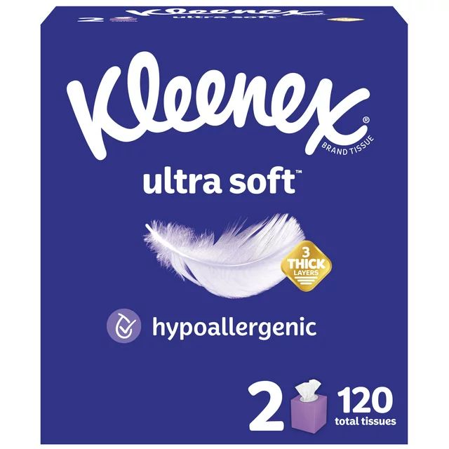 Kleenex Ultra Soft Facial Tissues, 2 Cube Boxes | Walmart (US)