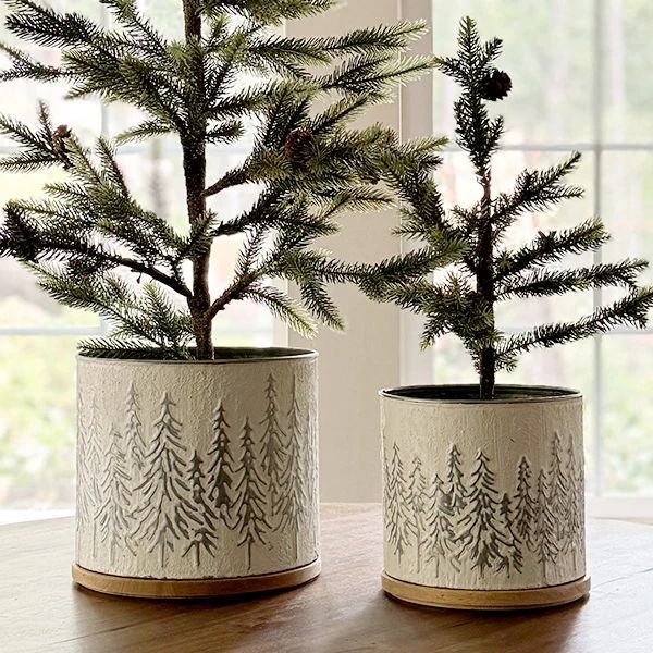 Snowy Scene Canisters with Lids, Set of 2 - Decor Steals | Decor Steals