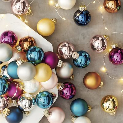 Jewel Tone Mini Ornaments, Set of 32 | Grandin Road | Grandin Road