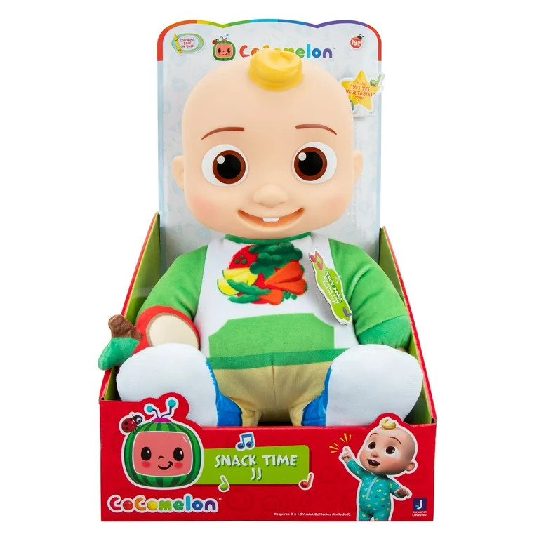 CoComelon Snack Time JJ Plush Doll - Features JJ Doll with Red Apple Plush - Plays Sounds, Phrase... | Walmart (US)