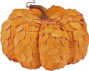 winemana Thanksgiving Large Artificial Pumpkin, Fall Decorations Wooden Pumpkin, Harvest Faux Pum... | Amazon (US)