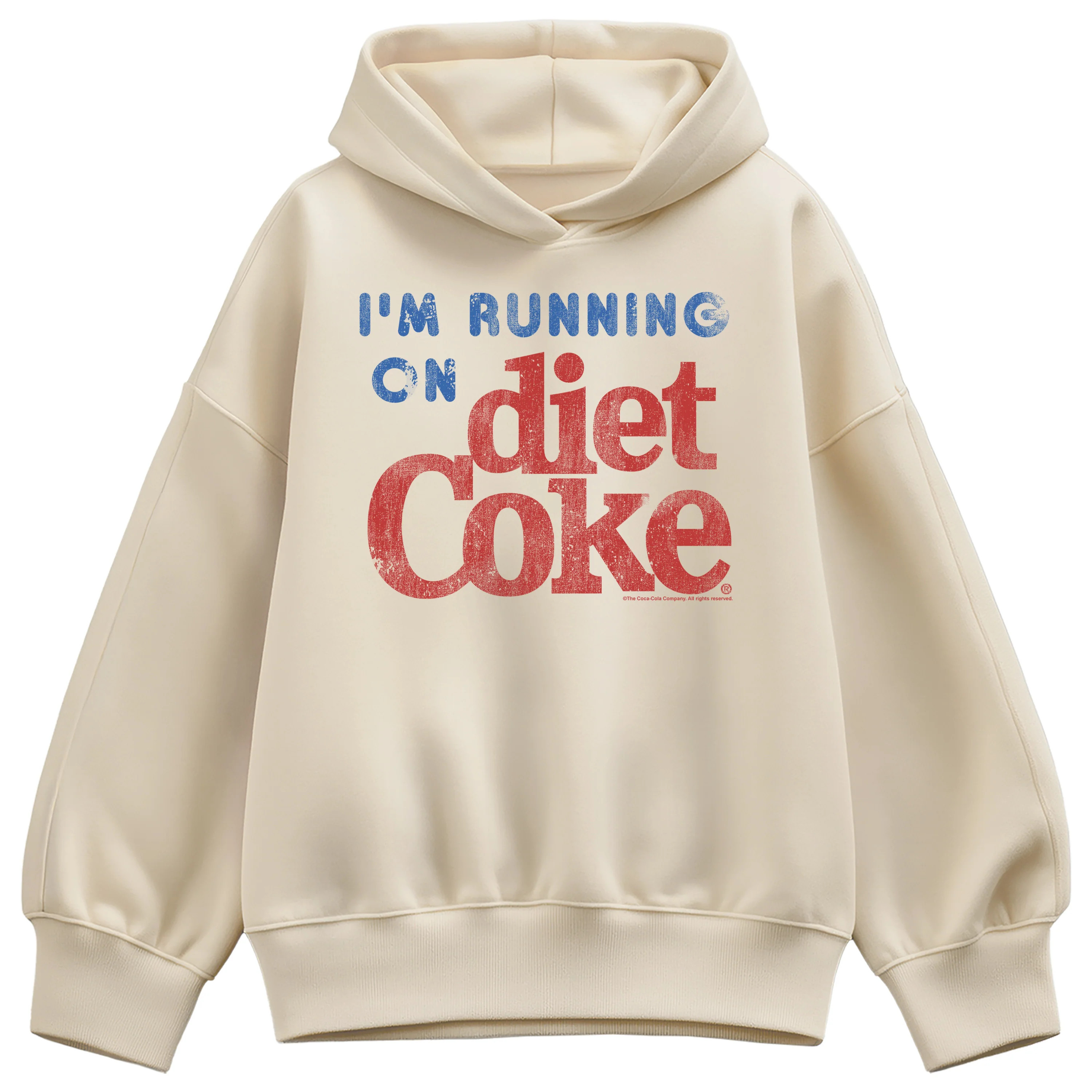 Diet Coke - I'm Running on Diet Coke - Women's Oversized Fleece Hoodie Sweatshirt - CREAM / Medium | Zulily