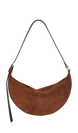Halfmoon Suede Shoulder Bag in Cognac Brown | Revolve Clothing (Global)